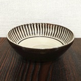 小鹿田焼の５寸鉢　内白　刷毛目　【小石原焼】