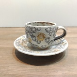 小鹿田焼のコーヒーカップセット　白　【武雄焼】
