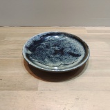 小鹿田焼の４寸皿　黒　【小代焼】